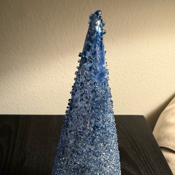 Opalhouse Icy Blue Glass Christmas Tree with Gold Base - Picture 3 of 6